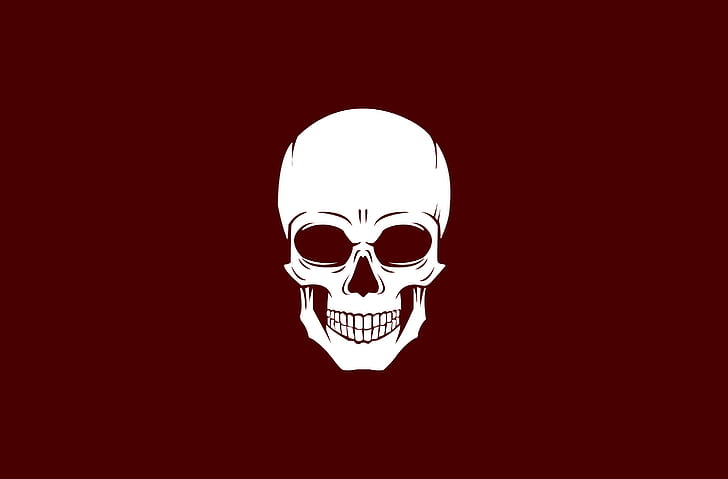 red, skull, bones, Skull and Bones, dark background, HD wallpaper
