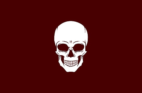 Rot, Schädel, Knochen, Schädel und Knochen, dunkler Hintergrund, HD-Hintergrundbild HD wallpaper