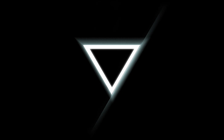 dreieckige weiße Tapete, Dreieck, invertiert, schwarz, weiß, HD-Hintergrundbild