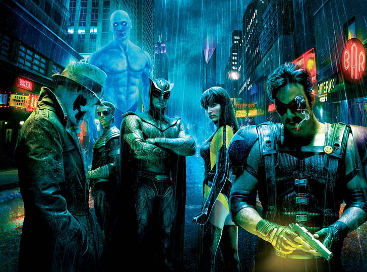 Watchmen Movie, วอลล์เปเปอร์ Watchmen, ภาพยนตร์, Watchmen, ซูเปอร์ฮีโร่, ภาพยนตร์, Ozymandias, นักแสดงตลก, Rorschach, nite owl ii, silk specter ii, dr manhattan, วอลล์เปเปอร์ HD