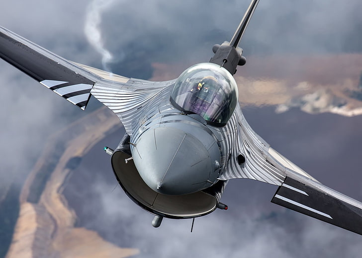 Düsenjäger, General Dynamics F-16 Kampffalke, Flugzeug, Düsenjäger, Kampfflugzeug, HD-Hintergrundbild