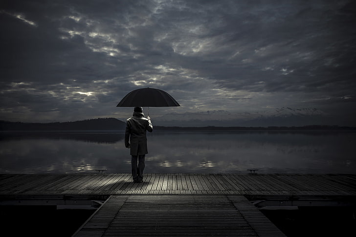 Alone, love, man, umbrella, sad, HD wallpaper | Wallpaperbetter