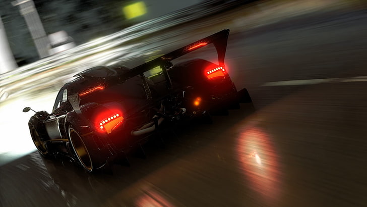 schwarzes Hyperauto auf Straße während der Nachtzeit, Driveclub, Videospiele, Pagani, Pagani Zonda R, HD-Hintergrundbild