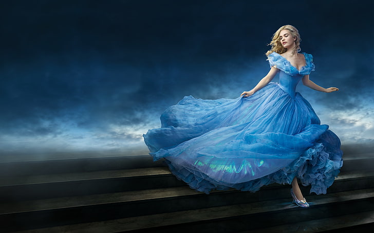 Lily James sebagai Cinderella, James, Lily, Cinderella, Wallpaper HD
