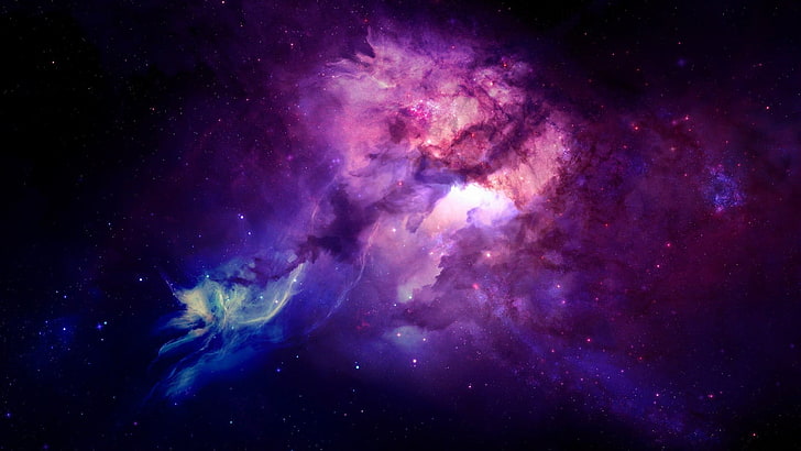 Milchstraße digitale Tapete, Raum, Galaxie, Universum, Raumkunst, Nebel, digitale Kunst, HD-Hintergrundbild