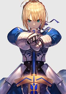 อะนิเมะ สาวอะนิเมะ Fate series Fate/Stay Night Fate/Grand Order Artoria Pendragon กระบี่ ผมยาว สีบลอนด์ เดี่ยว งานศิลปะ ศิลปะดิจิตอล ศิลปะแฟนซี, วอลล์เปเปอร์ HD HD wallpaper