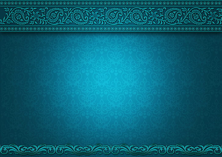 pattern, texture, ornament, turquoise, vintage, HD wallpaper