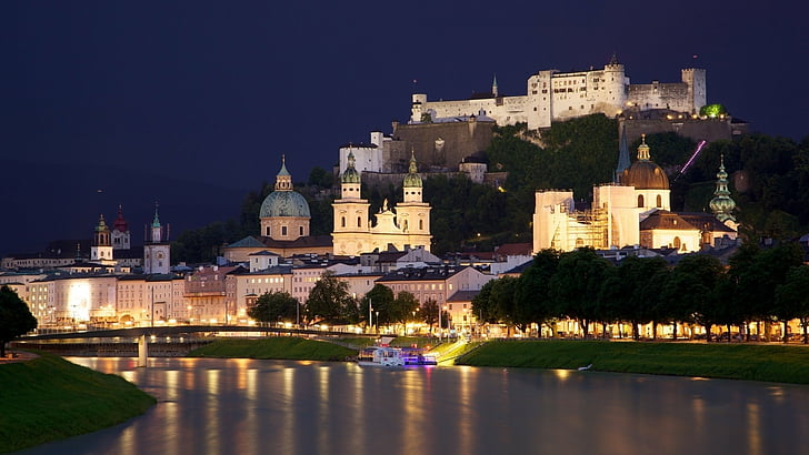 Castles, Hohensalzburg Castle, Austria, Bridge, Building, Castle, Salzburg, HD wallpaper