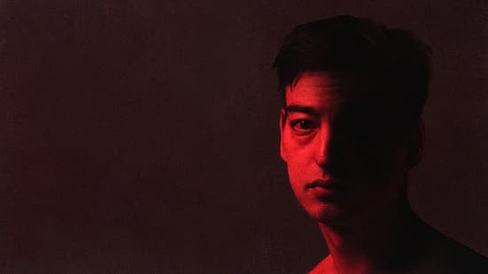 Joji, musica, copertine di album, copertina, rosso, nero, cremisi, Sfondo HD HD wallpaper