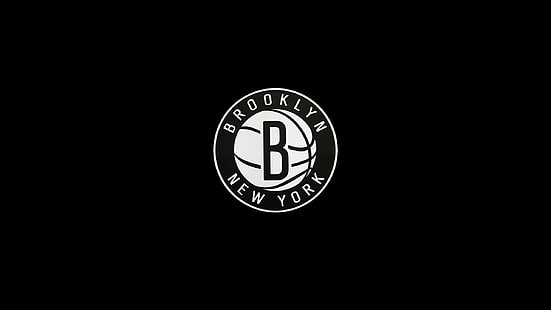 ブルックリンニューヨークの壁紙、スポーツ、ボール、ミニマリズム、ロゴ、黒と白、アメリカ、バスケットボール、アメリカ、ニューヨーク、NYC、ジェイズ、NBA、ブルックリン、シェイク、プロホロフ、ハーレム、ブルックリンネッツ、ネット、 HDデスクトップの壁紙 HD wallpaper