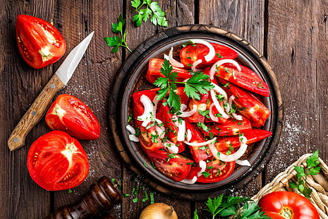 tomater, stilleben, mat, grönsaker, HD tapet HD wallpaper