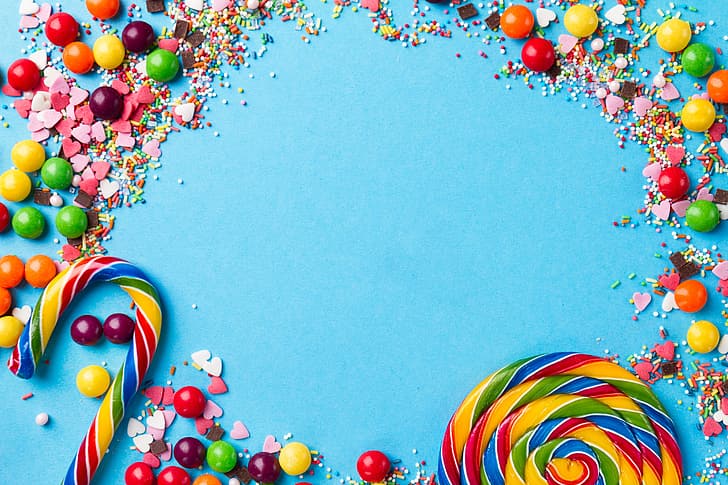 sweets, lollipops, horn, caramel, HD wallpaper