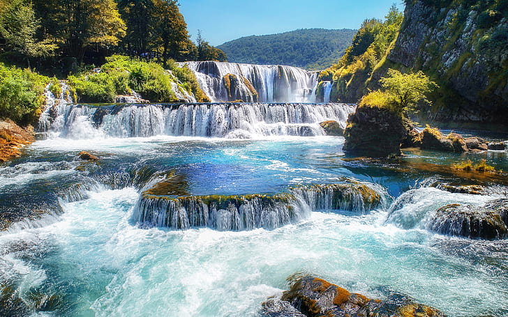 Waterfalls Strbacki Buk River Una Bosnia And Herzegovina Landscape Nature Desktop Hd Wallpaper For Pc Tablet And Mobile 3840×2400, HD wallpaper