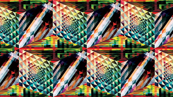 Andy Gilmore, soyut, desen, renkli, geometri, elmas, HD masaüstü duvar kağıdı HD wallpaper