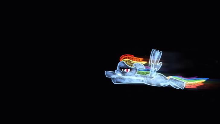 Mon petit poney noir Rainbow Dash HD, dessin animé / bande dessinée, noir, petit, arc-en-ciel, mon, poney, tiret, Fond d'écran HD