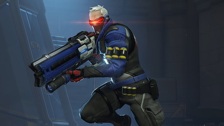 Heavy Pulse Rifle, Overwatch, Soldier 76, HD tapet