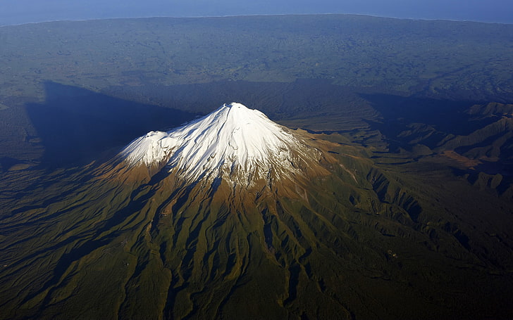 Geographic Mount Taranaki The Shadow Speaks New Zealand Desktop Wallpaper Hd Resolution 2880×1800, HD wallpaper