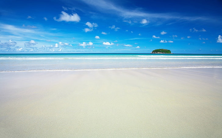 playa, mar, tropical, arena, isla, Fondo de pantalla HD