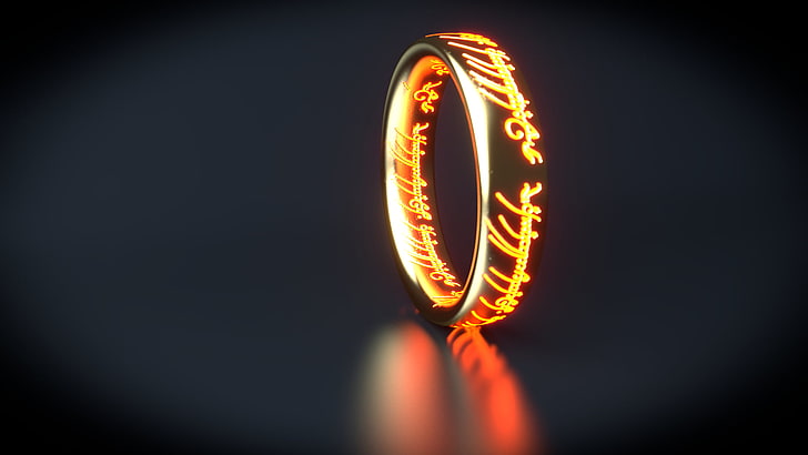 anillo de plata y oro, El señor de los anillos, anillos, El anillo único, Fondo de pantalla HD