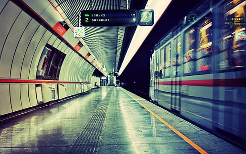 stazione ferroviaria, metropolitana, metropolitana, treno, fermata dell'autobus, Sfondo HD HD wallpaper