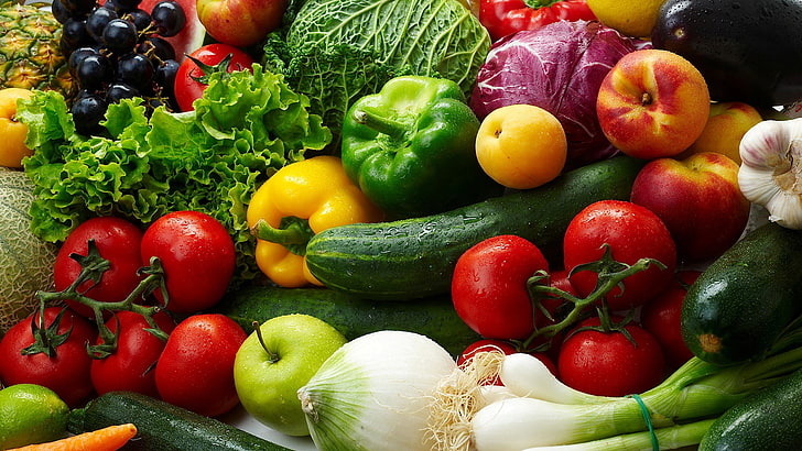 пипер, зеленчук, домат, храна, диета, зеленчуци, краставица, здравословен, продукция, салата, прясно, вегетариански, плодове, чушка, органичен, домати, съставка, суров, жълт, зрял, маруля, здраве, хранене, лук, витамин , яжте, сладък пипер, гответе, портокал, свежест, сочен, сладък, вкусен, цвят, готвене, близо, плодове, естествено, вечеря, ядене, HD тапет