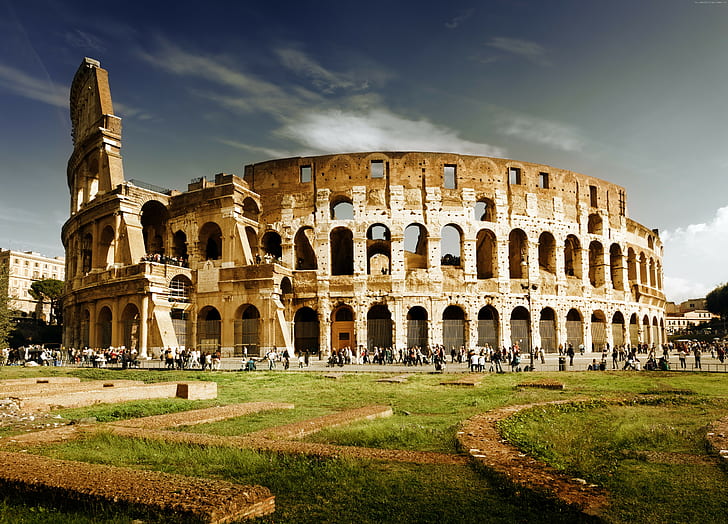 Колизей, Рим, Италия, Путешествия, туризм, 4k world pic, HD обои