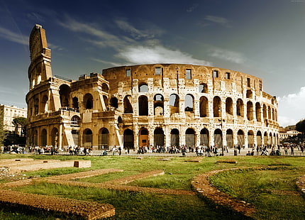 โคลอสเซียม, โรม, อิตาลี, การเดินทาง, การท่องเที่ยว, 4k world pic, วอลล์เปเปอร์ HD HD wallpaper