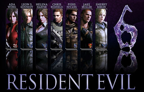 Resident Evil tapet, spel, Resident Evil, Resident Evil 6, Leon Scott Kennedy, Helena Harper, Chris Redfield, Jake, Sherry Birkin, Ada Wong, Piers Nivans, Biohazard 6, HD tapet HD wallpaper