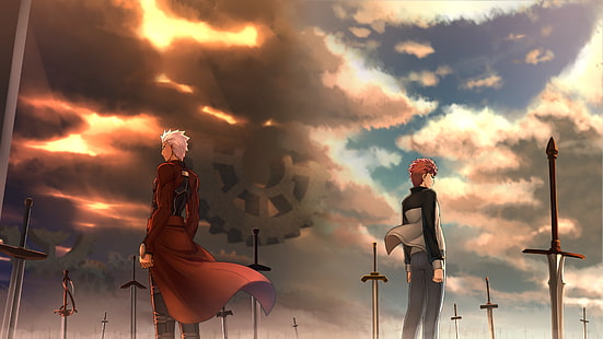 Serie Fate, Fate / Stay Night, Archer (Fate / Stay Night), Shirou Emiya, Sfondo HD HD wallpaper