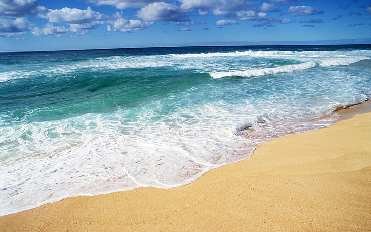 الشاطئ والبحر والمناظر الطبيعية والطبيعة، خلفية HD