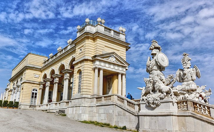 Gloriette Wien Vienna, statue di cemento grigio, Europa, Austria, Sfondo HD