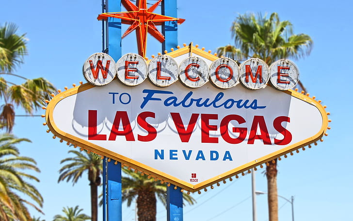 Znak Las Vegas, nevada, kasyno, gotówka, napój, Tapety HD