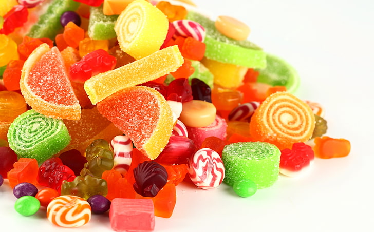 사탕, 사탕, 막대 사탕, 설탕, 달콤한, 마멀레이드, 젤라틴의 더미, HD 배경 화면
