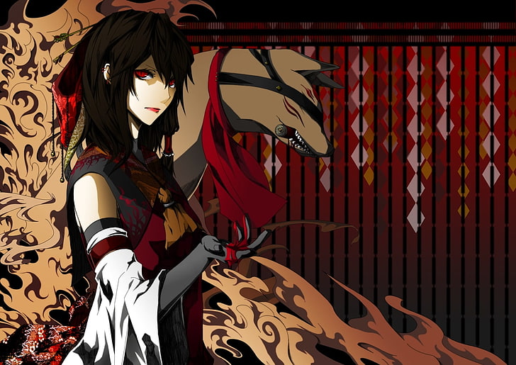 Touhou rote Augen Anime Mädchen 1366 x 768 Anime Hot Anime HD Art, rote Augen, Touhou, HD-Hintergrundbild
