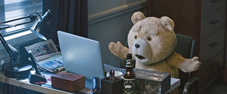 Movie, Ted 2, Desk, Ted (Movie Character), Teddy Bear, HD wallpaper HD wallpaper
