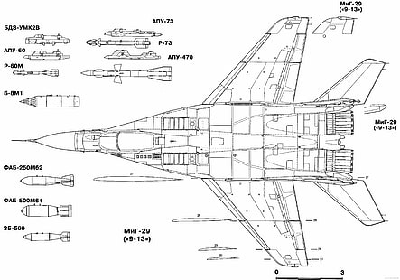 airplane, blueprint, drawing, fighter, jet, mig, military, plane, russian, аэрохобби, HD wallpaper HD wallpaper