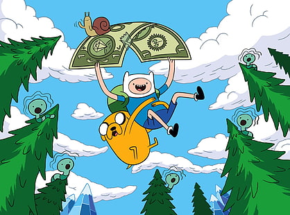 Adventure Time Jack and Finn, Adventure Time, Cartoon Network, cartoon, Jake the Dog, Finn the Human, HD wallpaper HD wallpaper