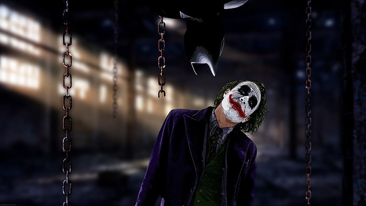 Illustrazione di Joker, Batman, catene, Joker, The Dark Knight, MessenjahMatt, Sfondo HD