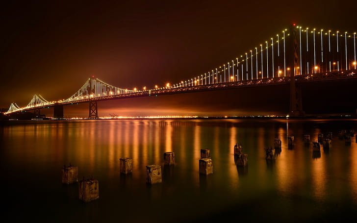 городской, мост, Bay Bridge, Сан-Франциско, HD обои