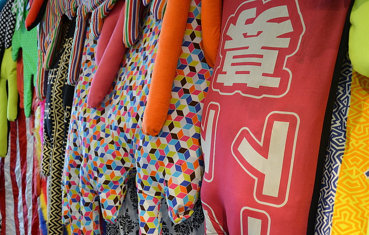 modern, Jepang, penuh warna, bantal, Wallpaper HD