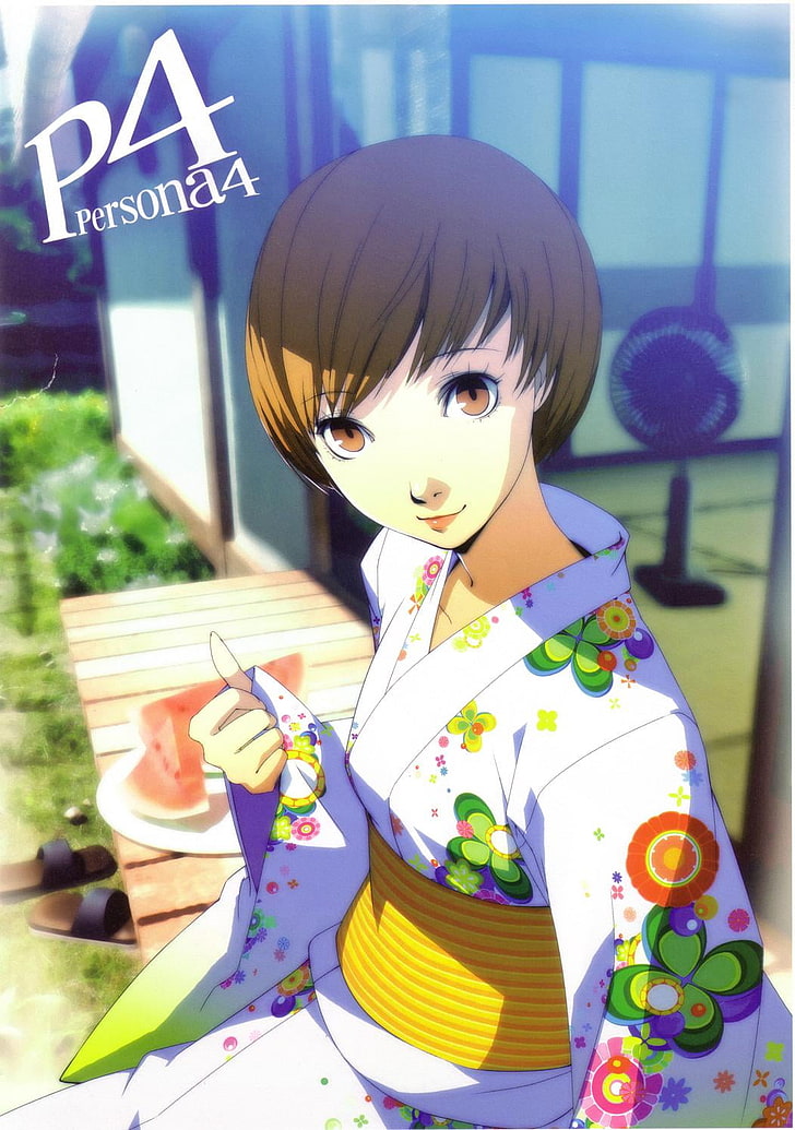 Persona 4, серия Persona, Satonaka Chie, HD тапет, тапет за телефон