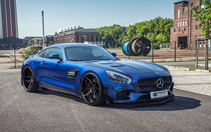Mercedes-Benz AMG GT, automóvil, diseño previo, automóviles azules, Fondo de pantalla HD