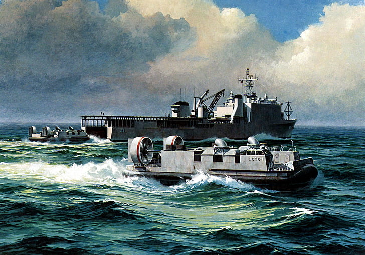 Warships, United States Navy, Amphibious Warfare Ship, Dock Landing Ship, USS Whidbey Island (LSD-41), Warship, HD wallpaper