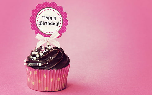 Cupcake ulang tahun, Selamat, Ulang tahun, Cupcake, Cupcake ulang tahun, Wallpaper HD HD wallpaper