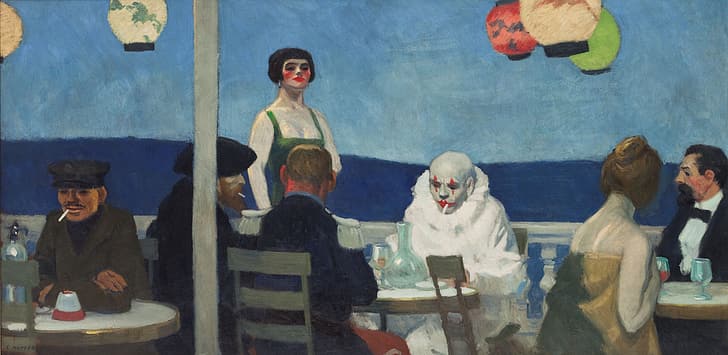 1914, Edward Hopper, Akşam Mavisi, HD masaüstü duvar kağıdı