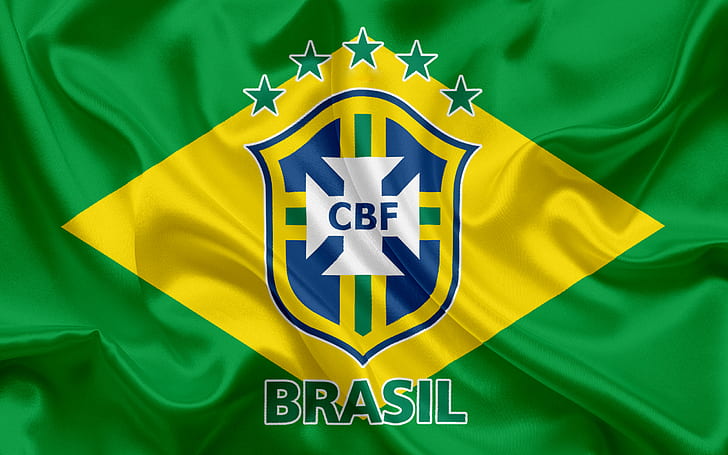 Sepak Bola, Tim Sepak Bola Nasional Brasil, Brasil, Emblem, Logo, Wallpaper HD