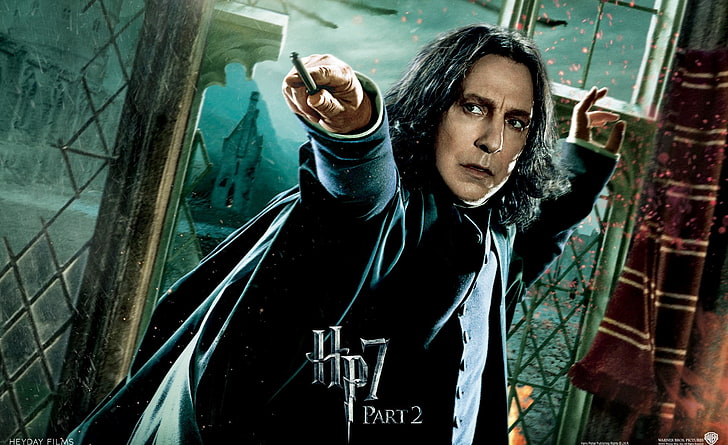 HP7 Part 2 Snape, Harry Potter 7 part 2 movie cover, Movies, Harry Potter, harry potter and the deathly hallows, hp7, professor severus snape, harry potter and the deathly hallows part 2, hp7 part 2, final battle, snape, HD wallpaper