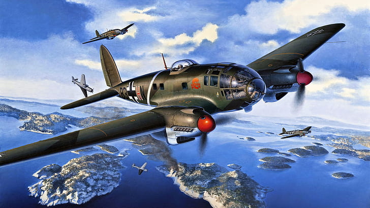 Luftwaffe, He 111, Heinkel, German medium bomber, HD wallpaper