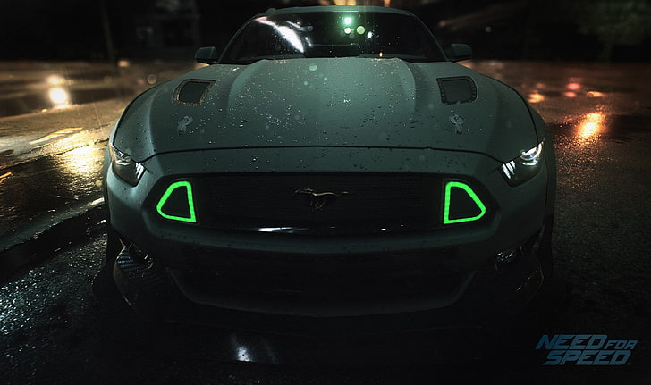 Ford Mustang สีเทา Need for Speed ​​แข่งรถอะนิเมะรถยนต์วิดีโอเกม 2015 Ford Mustang RTR, วอลล์เปเปอร์ HD