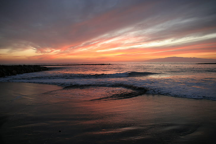 日没時の海岸写真、ビーチ、海岸、写真、テネリフェ島、日没、夜、カナリア諸島、海、自然、海岸線、夕暮れ、砂、波、水、空、屋外、風景、風景、 HDデスクトップの壁紙